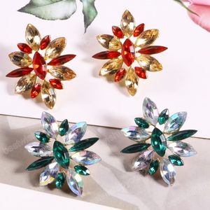 Orecchini pendenti in cristallo multicolore di moda Orecchini pendenti con strass di lusso per le donne Brillanti gioielli da festa Femme