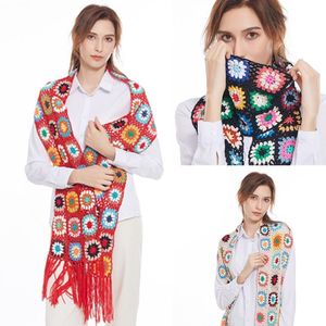 Écharpes écharpes créatives en trinage Femmes enroulées enveloppement de fleur de crochet pour les filles amoureuses Gift de Noël d'anniversaire d'hiver