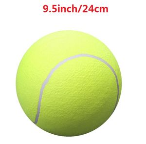 24 cm stor uppblåsbara tennisboll interaktiv husdjur hund utomhus strand tugg leksak signatur tennis barn leksaker kasta hundar träning bollar 9,5 tum grossist