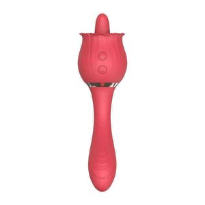 2023 Vibratori New Rose Vibrating Stick Tongue Licking Vibratore Femmina Fun Toy Coppia Flirtare Sex Masturbator Masturbate 220518