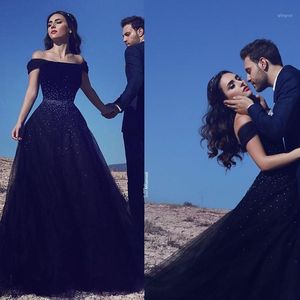 Party Dresses Dark Navy Off The Shoulder Prom 2022 Vestidos De Gala A Line Beaded Tulle Gilrs Pageant Imported Dress Formal