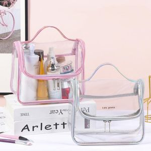 Transparent PVC Cosmetic Bag Travel Organizer Clear Makeup Bag Beautician Beauty Case toalettartikel Pack Make Up Pouch Wash Påsar