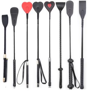 Coloque de couro Cosplay Chopa Crop Crop Crop Horse Ramining Flagger Flapper Cane BDSM Sex Toys for Couples 220411