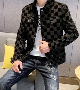 ヨーロッパとアメリカのネットレッド同じスタイルの秋冬メンズジャケットクラシックチェック柄ジャケット若者ハンサム韓国スタイル潮ブランドトップ