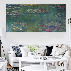 Vendita Monet Pittura a olio Lotus Stampa su tela Senza cornice Impressionista Stampa artistica da parete su tela Immagine Poster Divano Cuadros Decor