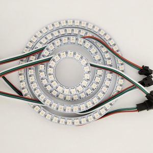 Strips Addressable WS2812B Ring Pixel Lamp 16/24/35/45 LEDs White PCB RGB Dream Colour WS2812 Ic Built-in DC5V Led StripLED StripsLED