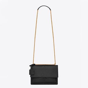 Chain Shoulder Bag Flap Messenger Bags Women Handbag Cross Body Purse Classic Crocodile Print Tassel Bags Hardware Letters Cowhide Genuine Leather Quality