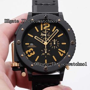 Quente 53mm U-42 ​​UNICUM Mens de Luxo Assista Esporte Mergulho Relógio Titanium Case Swiss VK Cronógrafo Quartzo Sapphire Luminous à prova d'água