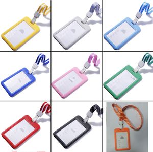 Certifikathållare Case Vertical ID Badge Card Holders Täck Wallet Case med Löstagbar Lanyard Strap Business Bags Coloful Wholesale Price