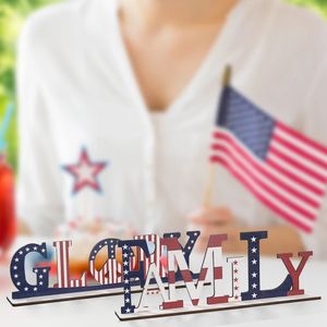 Вечеринка поставляет американский день независимости национальные дневные украшения деревянные буквы