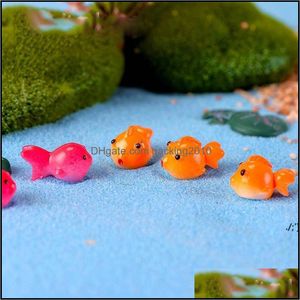 Garden Decorations Patio Lawn Home Miniature Goldfish Red Gold Fairy Accessory Moss Terrarium Ornament Mini Harts Handikraft Micro Landsc