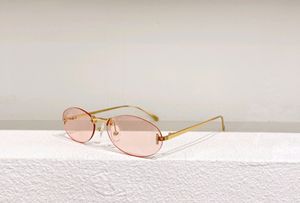 Stones Oval Glasses Sunglasses Gold Lens Pink Lens Unissex Designer Sun Glasses Shades Protection UV400 com caixa
