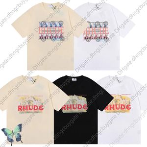 Shirt Designer t Sell Well Original Tag Oversize Rhude Coconut Tree Stamp Print T-shirt high quality