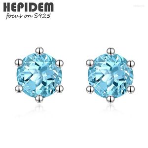 Stud echt Topaz Sterling Silver Peridot oorbellen Dames Blue Gemstones Gift S925 Fijne sieraden HJA025Stud ODET22