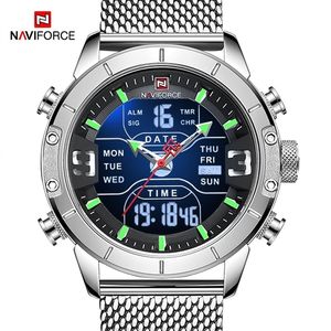 Naviforce Men's Watch Luxury Men Sports Watches Quartz Digital Analog Dual Display Waterproof Write Watch for Men 220525