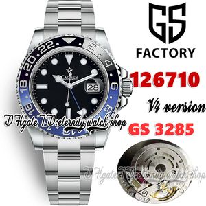 GSF V4 GMT gs126710 Cal.3285 gs3285 Orologio da uomo automatico Lunetta in ceramica blu e nera Bracciale in acciaio inossidabile 904L con la stessa scheda di garanzia seriale Orologi per l'eternità