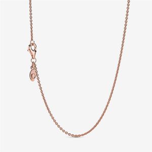 Wholesale rose gold cable chain necklace resale online - New arrival Sterling Silver Rose Gold Classic Cable Chain Necklace With Lobster Clasp Fit European Pendants and Charms Fine Je274T