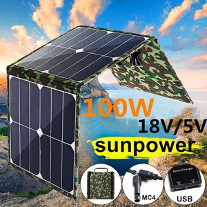 Солнечная панель SunPower 100W Складная сумка мобильное питание зарядное устройство на открытом воздухе PV -модуль SP50W 50W