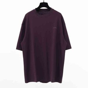 9w7d B House Front and Back India Paris Band Hole Fashion Loose Dark Purple Short Sleeve T shirt dla mężczyzn i kobiet