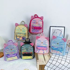 Mini zaino per ragazza carina Borse da scuola per gatti dei cartoni animati per bambini Zaino da scuola Kawaii Zaini per zaini per bambini