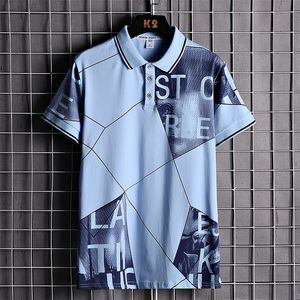 Verão masculino manga curta polo camisa de alta qualidade elegante confortável bonito casual algodão polo camisa masculina camisetas 220504