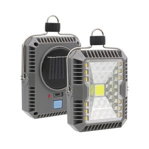 Lanterna portatile Proiettore a LED Luce da campeggio 3 modalità Lampada da tenda ricaricabile tramite USB solare Luce di emergenza per esterni