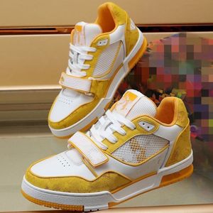 Luxury Designer Casual Shoes Trainer Orange White Sneakers Denim Trainers Low Cut Sneakers God kvalitet 38-46