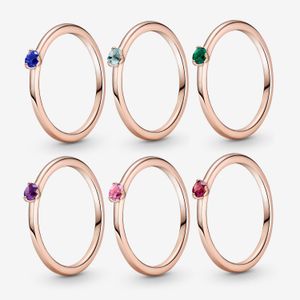 100% 925 Sterling Srebrny Stellar Blue Solitaire Pierścień dla kobiet