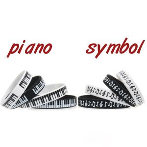 Bracelets de charme música infantil peças de piano notas musicais símbolo silicone mulheres e jóias de pulseiras masculinas para adultos kdsschar