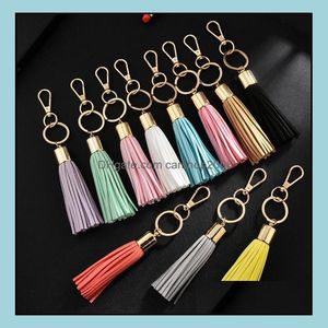 Клавные аксессуары модные аксессуары Veet Tassel Charm Women Sumbag Callet Carue Circle Key Rings Chains Рождественский подарок оптом доставка 2021