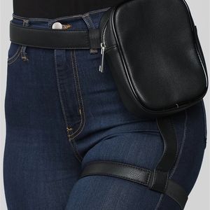 BQ Fashion Ins Trendy Stylish Women Midje Ben Belt Leather Cool Girl Bag Fanny Pack för utomhusvandring Motorcykel 220628