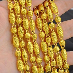 Chains Hip Hop Mens Perles Chaîne Real 24k Gold Collier massif Bijoux de 24 pouces Longchains