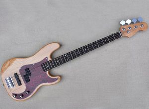 4 strängar Natural Wood Color Electric Bass Guitar med Rosewood Fingerboard Red Pearl PickGuard