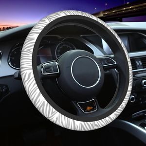 Rattet täcker modern grå vit sebra djurbil täckning 37-38 icke-halkband auto protector accessoriessteering