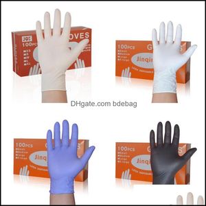 Disposable Nitrile Gloves Rubber Factory Salon Household Garden Protective Latex 100Pcs Box Drop Delivery 2021 Kitchen Supplies Kitchen Din