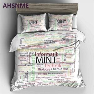 AHSNME Geek Mint Biologie Bettwäsche-Set Hiefinition Print Bettbezug für RU AU EU King Double Size Market Custom Heimtextilien Bettbezug 220616