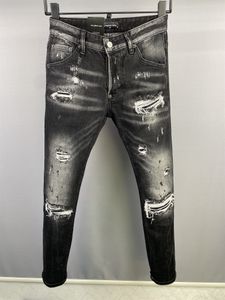 DSQ PHANTOM TURTLE Jeans da uomo classici di moda Hip Hop Rock Moto Uomo Design casual Jeans strappati Distressed Skinny Denim Biker eans 69653