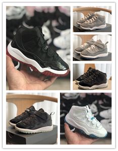 Wholesale toddler size 11 resale online - Bred XI S Kids Basketball Shoes Gym Red Infant Children toddler Gamma Blue Concord trainers boy girl tn sneakers Space Jam Child Kids size