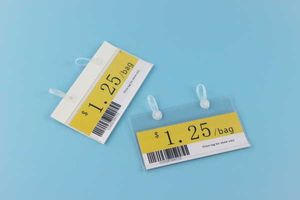 Clear Sign Holder With Snap Clips For Wire Displays, Advertising Price Tag Ticket Label Shelf Fencing Bin Gridwall Basket Hanger