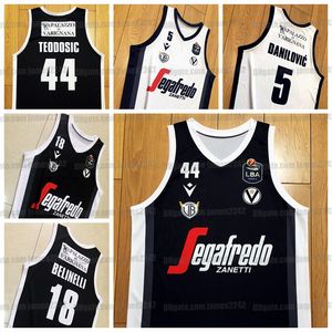 Custom Milos Teodosic Marco Belinelli danilovic Basketball Jerseys Segafredo Virtus Bologna European Any Name Number Jersey Top Quality Print