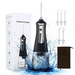 Dişler için Taşınabilir Oral Irrigator Elektrikli diş su jeti dişi USB USB 300ml tank ipi Temizleme Su geçirmez Dropshipping 220510