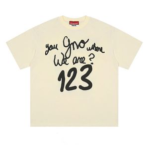 2024 High Street You Gona When We Are Letter Tee T-shirt Men And Women High Quality Cotton Short Sleeve T-Shirts Grafftti Printing Top