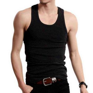 2pcs/lot Cotton Mens Underwear Sleeveless Tank Top Solid Jogging Vest Undershirts O-neck Gym Clothing T-shirt Men's Vest MY416 L220622