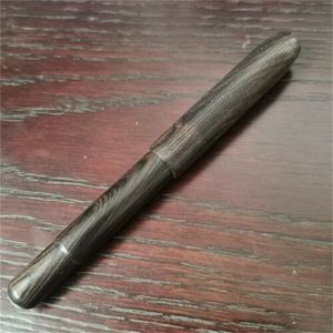Handgjorda B5 Fountain Pen Ink Black Wood Fude NiB Skruva Skrivande Office School Supplies Y200709