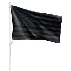 Oss flaggor 3x5ft Black American Flag Polyester Inget kvartal kommer att ges oss USA Historiskt skydd Banner flagga dubbelsidig inomhus utomhus