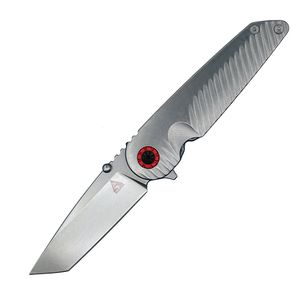 Allvin R1501 Flipper Folding Knife D2 Stone Wash Tanto Point Blade Stainless Steel Handle Steel Ball Bearing Fast Open Knives With Nylon Bag