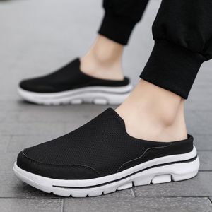 Slippers Men's Mesh Breathable Casual Shoes For Men Sandals Outdoor Wear-resisting Slip On Couples Half Slipper FlatsSlippers