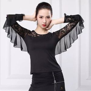 Stage Wear Latin Dance Top Women Modern Body Clothing Female Adult Spring Practice Clothes Tops Square ClothesStage
