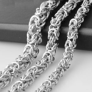 Chains Custom Size 7"-40" 6mm 8mm 10mm Men's Cool Stainless Steel Silver Color Round Byzantine Link Chain Necklace Or Bracelet