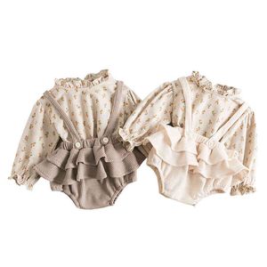Citgeett Autumn Baby Girls Fall Outfits Langarmblumendrucktops und Jarretl Shorts Spring Cloding Set J220711